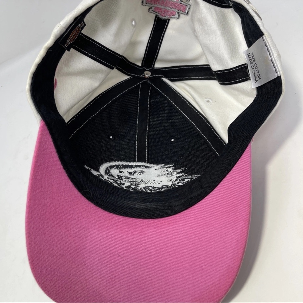 Harley Davidson Screaming Eagle Motorcycle Biker Hat Black Pink Breast Cancer - Picture 5 of 12